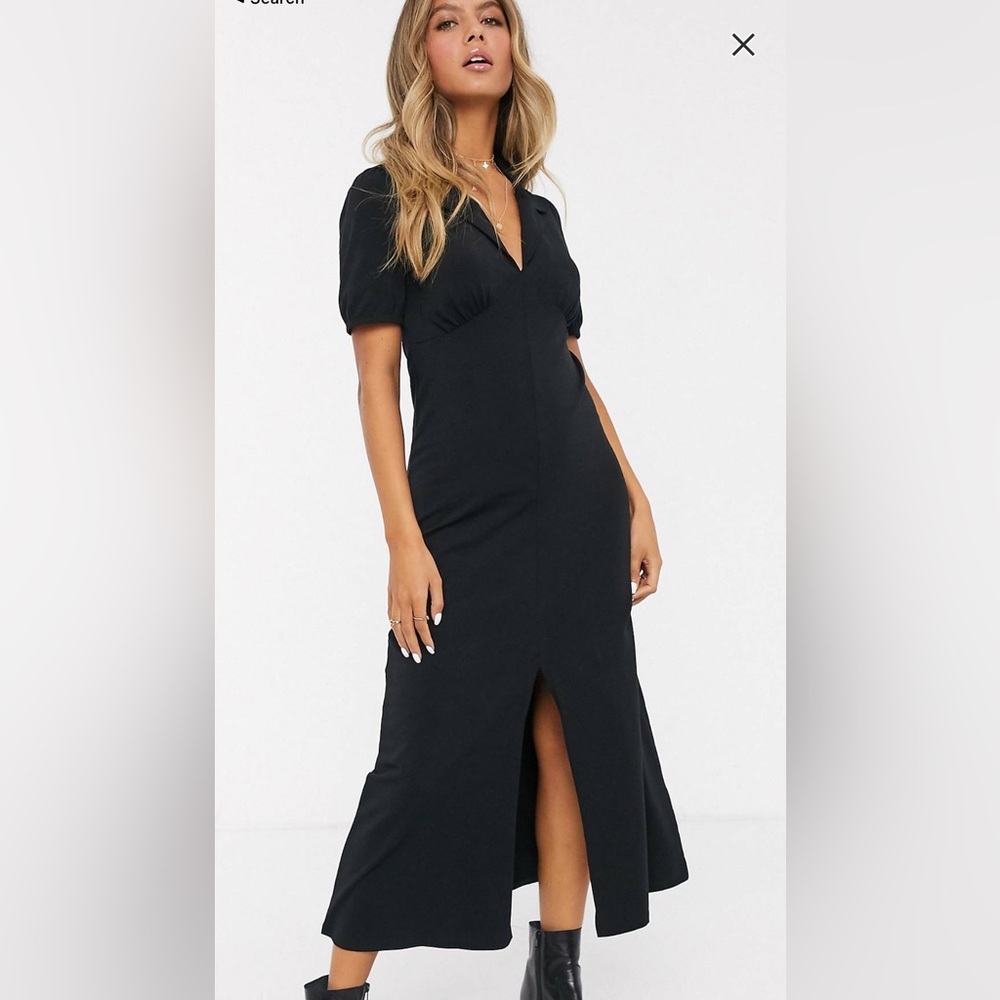 Asos midi tea dress in black
